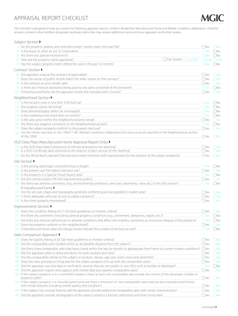  Appraisal Observation Checklist 2015