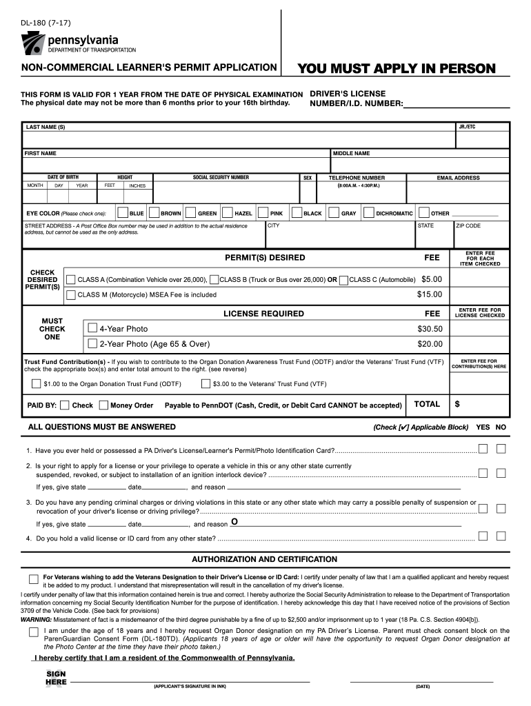  Form Dl 180 2017