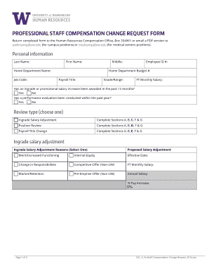 Professional Staff Compensation Change Request Form UW Human