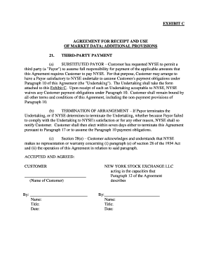 Third Party Payment Agreement Template  Form