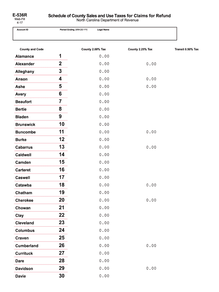  Nc Form E 536r 2017