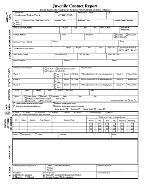 Juvenile Contact Report  Form