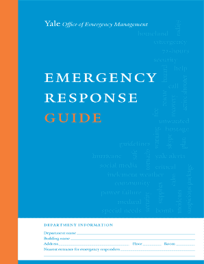 Emergency Response Guidebook Yale Emergency Management  Form