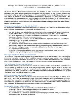 GA HMIS Consent to Share Form