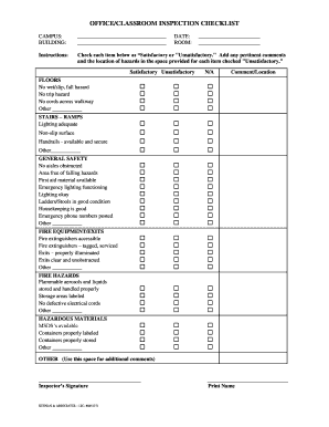 Classroom Maintenance Checklist  Form