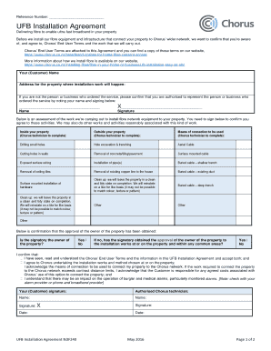  UFB Installation Agreement Chorus 2016-2024