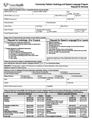 Audiology Referral Form Fraser Health