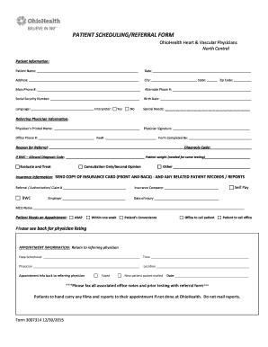 Ohio Health Referral Form