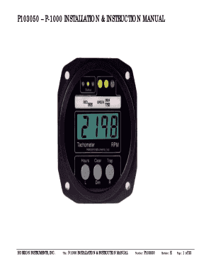 Horizon Instruments Tachometer  Form