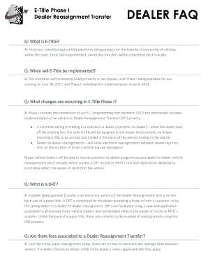 Arizona Dealer Reassignment Form