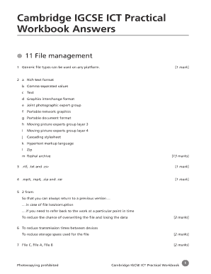 Cambridge Igcse Ict Practical Workbook Questions  Form