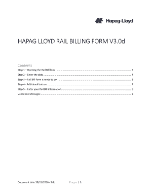 Hapag Rail Billing  Form