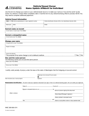 Get and Sign Name Update Affidavit 2016 Form