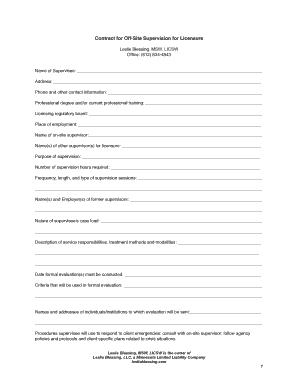 Social Work Supervision Template PDF  Form