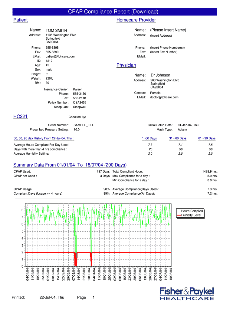 How to Print Out Cpap Compliance Report  Form