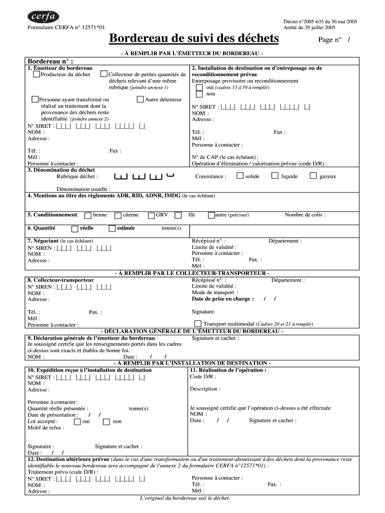 Cerfa 12571 PDF Remplissable  Form