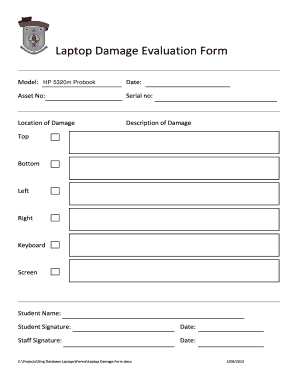 Laptop Damage Evaluation Form Marist College Emerald