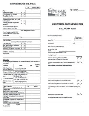 Placing Request Dundee  Form