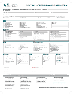 Kettering Central Scheduling  Form