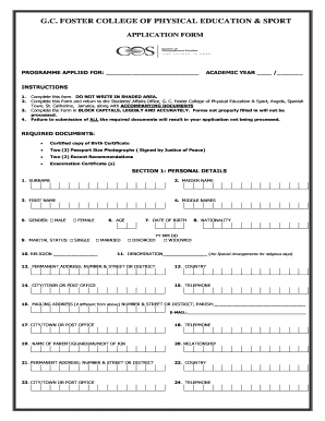 G C Foster College Online Application Form