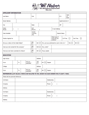 Hi Neighbor Application  Form