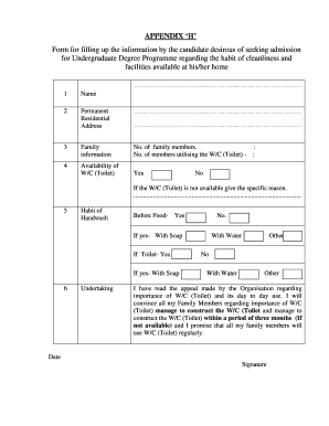 Appendix G Form