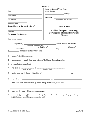 How to Ask the Court to Change Your Name Adult NJ Judiciary  Form