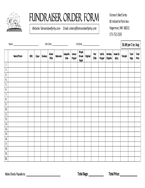 Fatman&#039;s Beef Jerky Fundraiser  Form