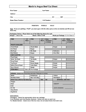 Angus Cut Sheet  Form