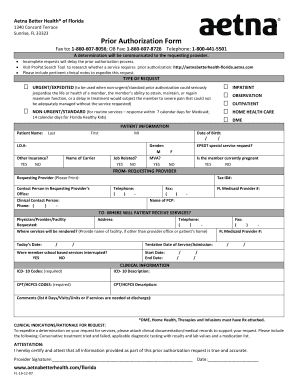 Aetna Prior Auth Form