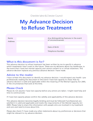 Advance Decision  Form