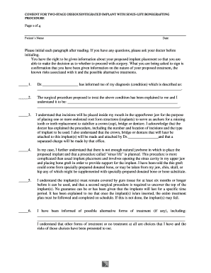 Sinus Lift Consent Form