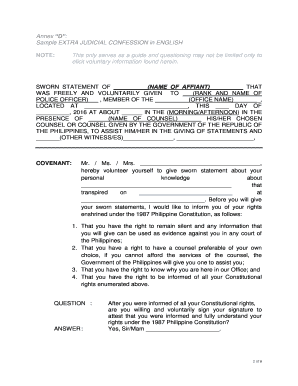 Confession Statement Sample  Form