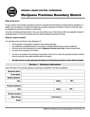 Marijuana Premises Boundary Sketch  Form