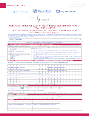 Kenya Breweries Applicatiin Forms