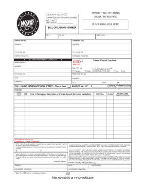 6 3268 Ward Bill of Lading  Form