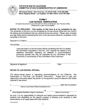 California Law Verification Form
