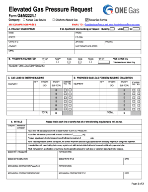 Elevated Gas Pressure Request Texas Gas Service  Form
