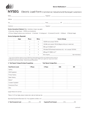 Nyseg Electric Load Form