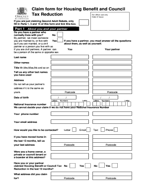 Council Tax Reduction  Form