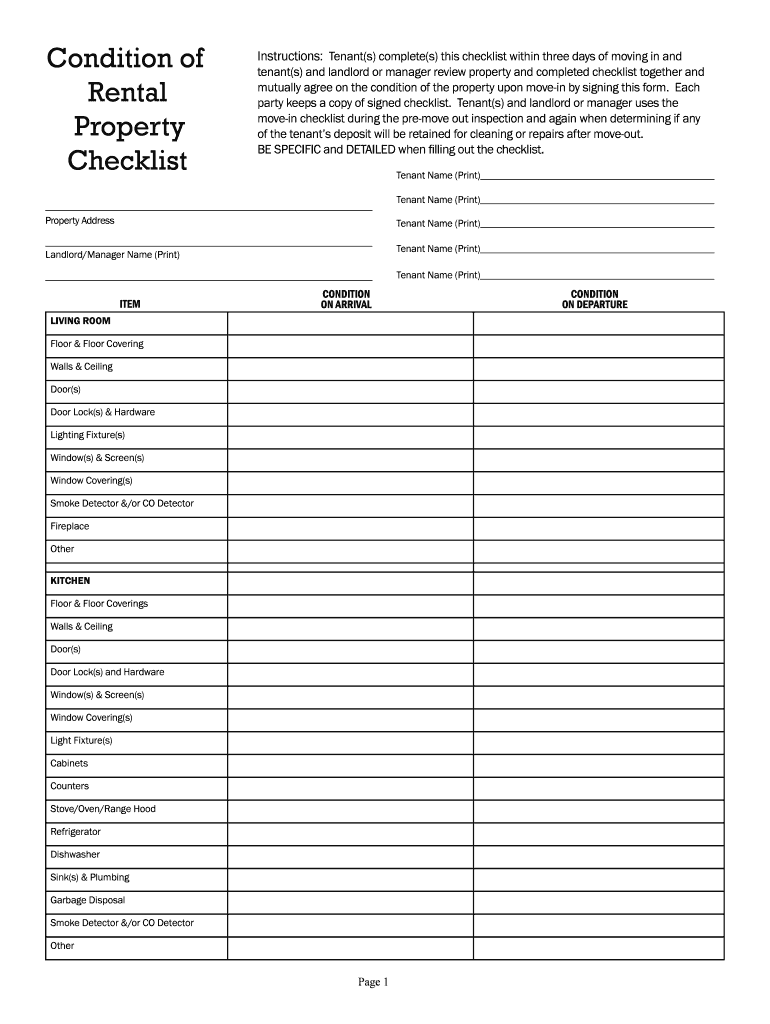 Party Keeps a Copy of Signed Checklist  Form