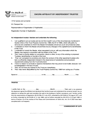 Independent Trustee Affidavit  Form