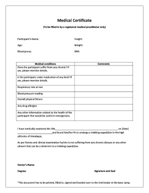 Bmi Certificate Format