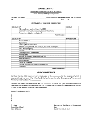 Vcbse Annexure  Form