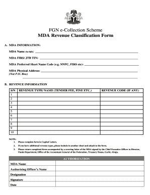 Fgn E Collection Mda Registration User Enrolment Form PDF