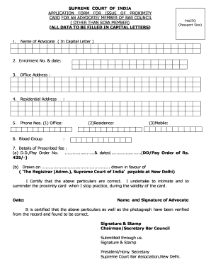 Online Proximity Card Registration Portal  Form