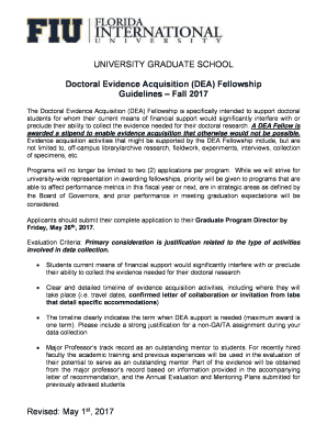 DEA Fellowship Guidelines Fall FIU University Graduate  Form