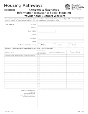 Housing Nsw Consent to Exchange Information