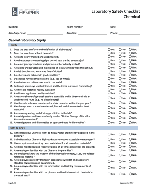 Chemical Checklist Form