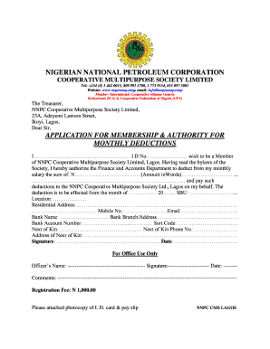 Nnpc Limited Coop Lagos Lagos  Form
